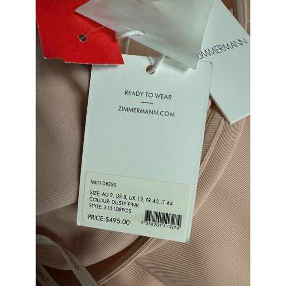 NWT Zimmermann A-Line Sleeveless Draped Back Midi Dress with Tags Sz M - Picture 13 of 15